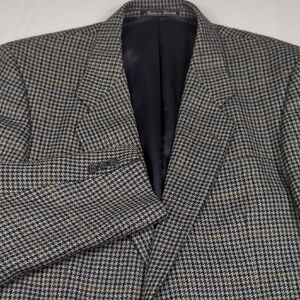 Vintage Pierre‎ Balmain 100% Wool Windowpane Houndstooth Mens Blazer 44L